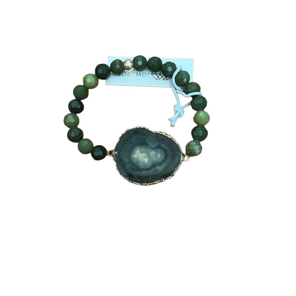 Beautiful Druzy Beaded Stretch Bracelet